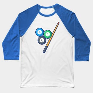 Billiard Cartoon Vector Icon Illustration Baseball T-Shirt